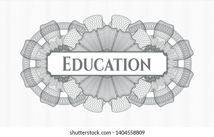 Grey linear rosette with text Education inside