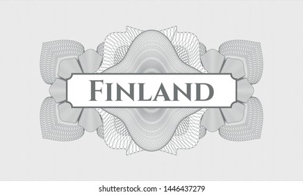 Grey linear rosette with text Finland inside