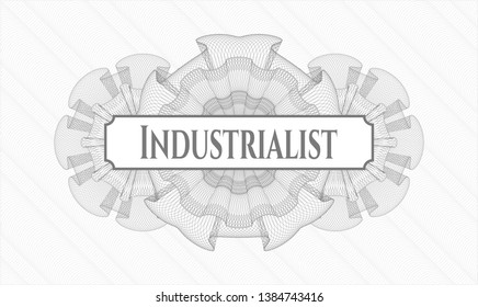 Grey linear rosette with text Industrialist inside