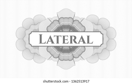 Grey linear rosette with text Lateral inside