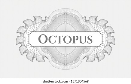Grey linear rosette with text Octopus inside