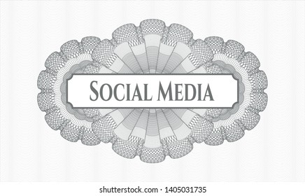 Grey linear rosette with text Social Media inside