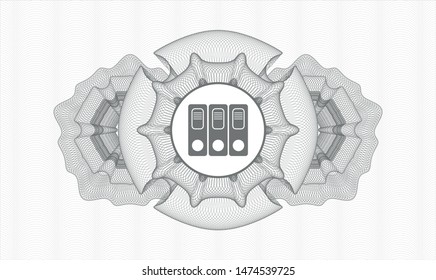 Grey linear rosette with three folders icon inside