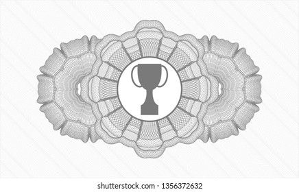 Grey linear rosette with trophy icon inside