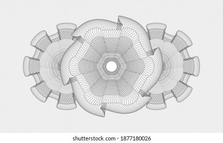 Grey linear rosette. Vector Illustration. Detailed 