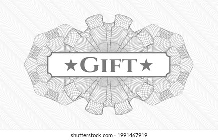Rosette lineal gris. Ilustración vectorial. Detallado con el regalo de texto en el interior