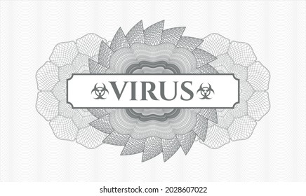 Grey linear rosette. Vector Illustration. Detailed with text Virus inside