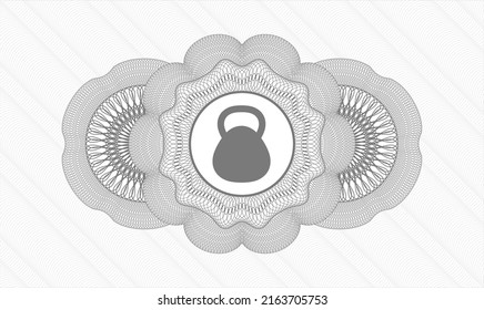 Grey linear rosette. Vector Illustration. Detailed with kettlebell icon inside