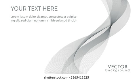 Grey lines abstract smooth background. Gray background with abstract line waves. Vector illustration EPS 10