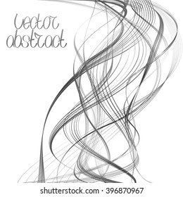 Grey Lines and Black Waves. Vector Illustration