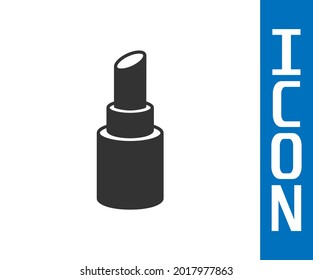 Grey Lipstick icon isolated on white background.  Vector