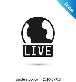 Grey Live report icon isolated on white background. Live news, hot news.  Vector