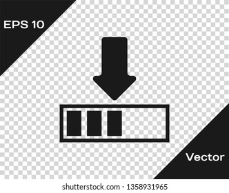 Grey Loading icon isolated on transparent background. Download in progress. Progress bar icon. Vector Illustration