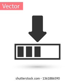 Grey Loading icon isolated on white background. Download in progress. Progress bar icon. Vector Illustration