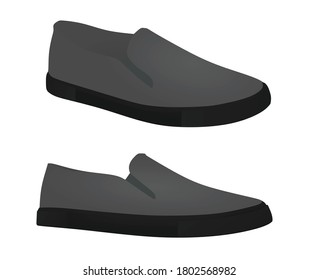 Grey loafer shoes. vector illustration