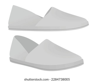 Zapatos grises más holgados. ilustración vectorial