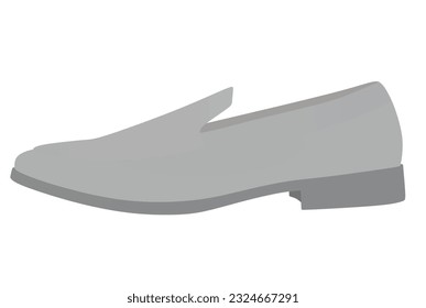 Grey  loafer shoes. vector illustration