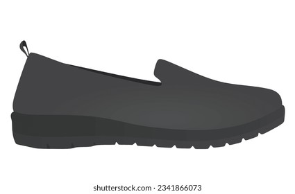 Grey loafer shoes. vector illustration