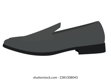 Grey  loafer shoes. vector illustration