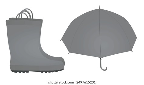 Grey  loafer shoes. vector illustration