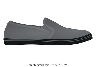 Grey  loafer shoes. vector illustration