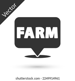 Grey Location farm icon isolated on white background.  Vector