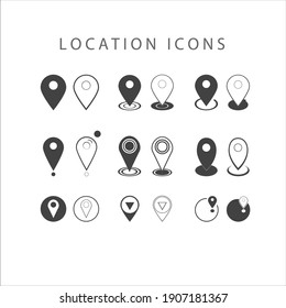 Grey Location icons  vector free