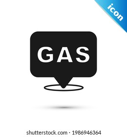 Grey Location and petrol or gas station icon isolated on white background. Car fuel symbol. Gasoline pump.  Vector