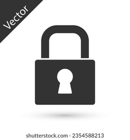 Grey Lock icon isolated on white background. Padlock sign. Security, safety, protection, privacy concept.  Vector