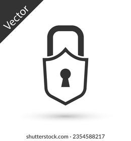Icono de bloqueo gris aislado en fondo blanco. Señal de bloqueo. Seguridad, seguridad, protección, concepto de privacidad.  Vector