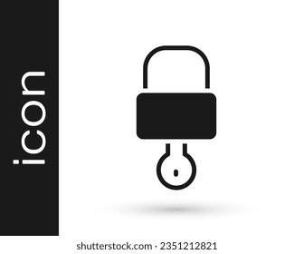Bloqueo gris e icono de tecla aislado en el fondo blanco. Señal de bloqueo. Seguridad, seguridad, protección, concepto de privacidad.  Ilustración vectorial