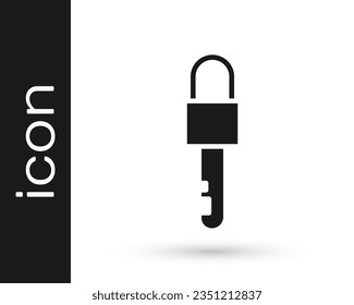 Icono de tecla bloqueada gris aislado en fondo blanco.  Ilustración vectorial