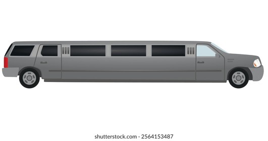 Grey long limousine. vector illustration