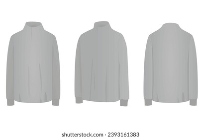 Grey long neck t shirt. vector illustration