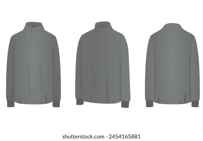 Grey long neck t shirt. vector illustration