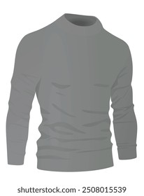 Camiseta de cuello largo gris. Ilustración vectorial