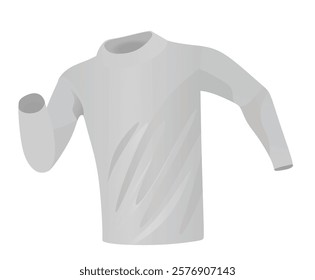 Grey long neck t shirt. vector illustration