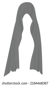 Grey  Long Scarf. Vector Illustration