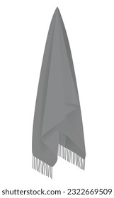 Grey long scarf. vector illustration
