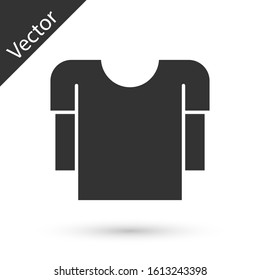 Grey Long sleeve shirt icon isolated on white background.  Vector Illustration