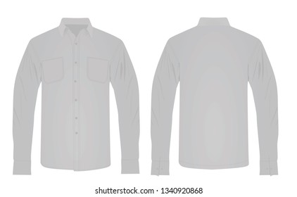 Grey long sleeve shirt. vector illustratio