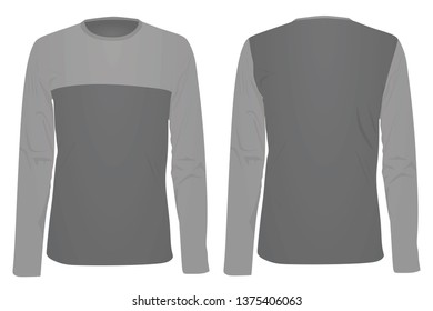 Grey long sleeve t shirt. vector illustration