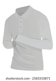 Grey long sleeve t shirt. vector illustration