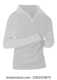 Grey  long sleeve t shirt. vector illustration