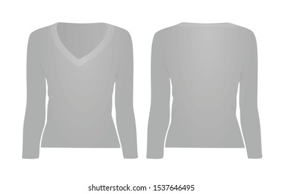 Grey long sleeve top. vector illustration