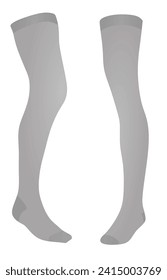 Grey long socks. vector illustration