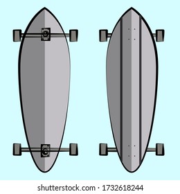 Grey longboard for clothes design.