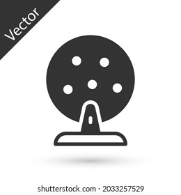 Grey Lottery machine with lottery balls inside icon isolated on white background. Lotto bingo game of luck concept. Wheel drum leisure.  Vector