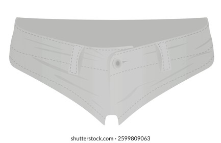 Grey  low waist shorts. vector