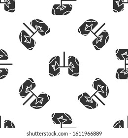 Grey Lungs icon isolated seamless pattern on white background.  Vector Illustration